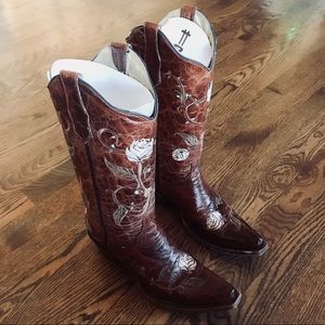 Corral Cow Girl Leather-Rose Boots